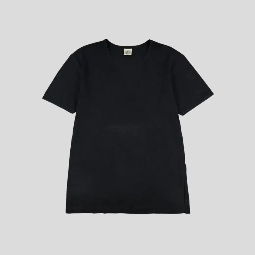[BUNJANG] AVIREX Pigment Black Logo Ribbed Cotton Blend Short Sleeve T-Shirt / AVIREX 아비렉스 피그먼트 블랙 로고 골지 코튼 블렌드 반팔 티셔츠