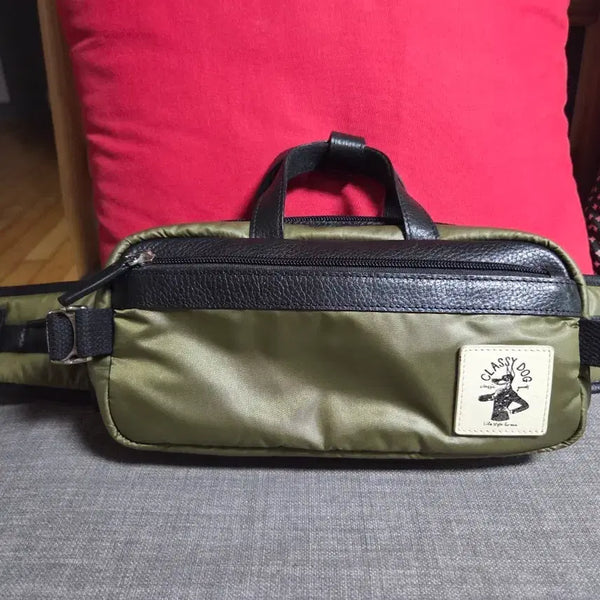 [BUNJANG] Mascolanza Nylon/Leather Sling Bag & Hip Sack / 마스콜란자 나일론 / 가죽 슬링백 겸 힙색