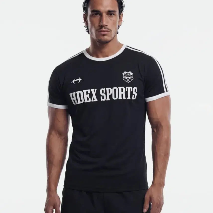 [BUNJANG] HDEX Sporty Ringer Muscle Fit Short Sleeve Black XL / HDEX 에이치덱스 스포티 링거 머슬핏 숏 슬리브 블랙