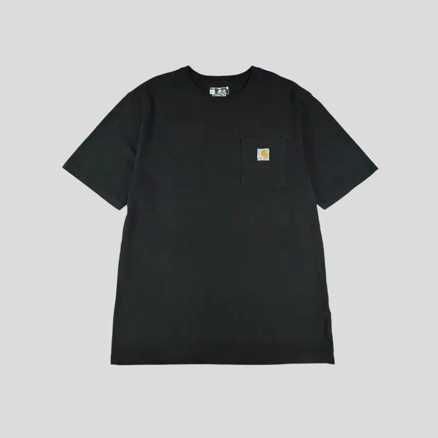 [BUNJANG] Carhartt K87 Pigment Black Logo Chest Pocket Loose Fit Workwear Cotton Short Sleeve T-Shirt / 칼하트 K87 피그먼트 블랙 로고 체스트포켓 루즈핏 워크웨어 코튼 반팔