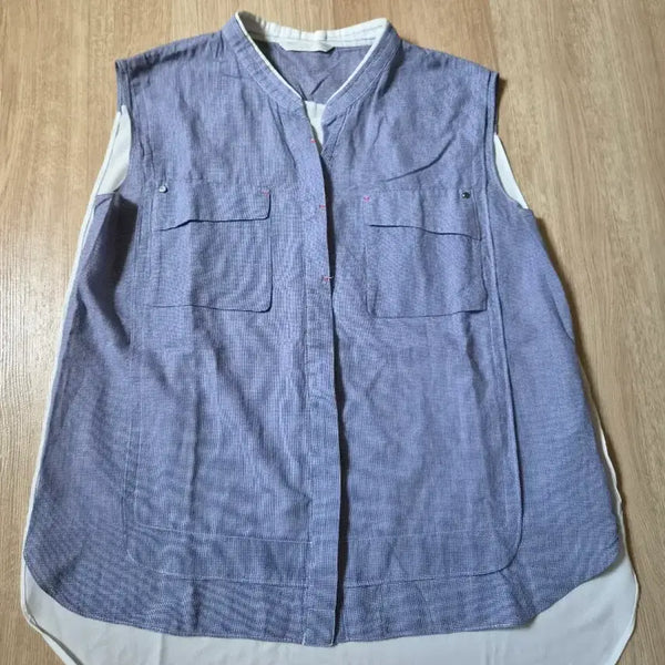 [BUNJANG] LIST Sleeveless Blouse Size 55 / (상태좋음)리스트 나시 민소매 남방 블라우스 55사이즈