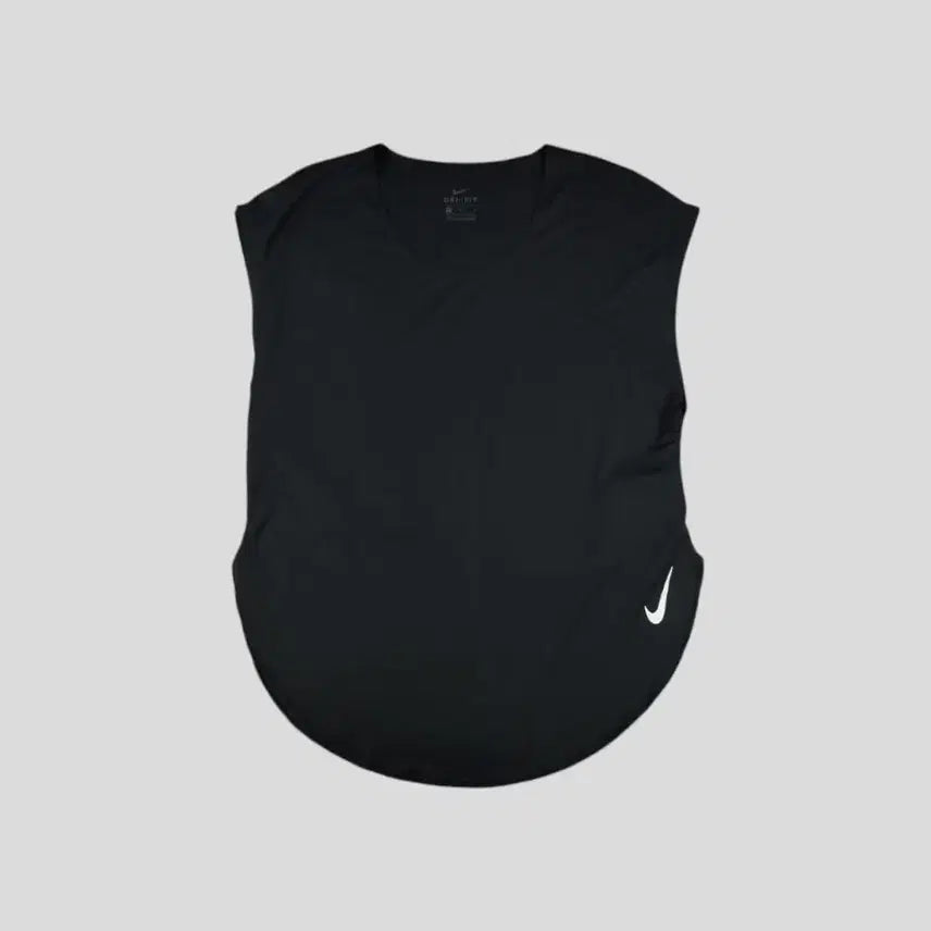 [BUNJANG] Nike Black Reflective Swoosh Logo Dri-FIT Sleeveless Singlet Top / 나이키 블랙 리플렉티브 스우시 로고 드라이핏 기능성 싱글렛 슬리브리스 러