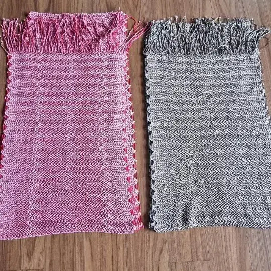 [BUNJANG] See-Through Knit Muffler Bundle (Pink, Gray) / 시스루니트 머플러 2개 (핑크, 그레이)(봄 여름 가을)일괄
