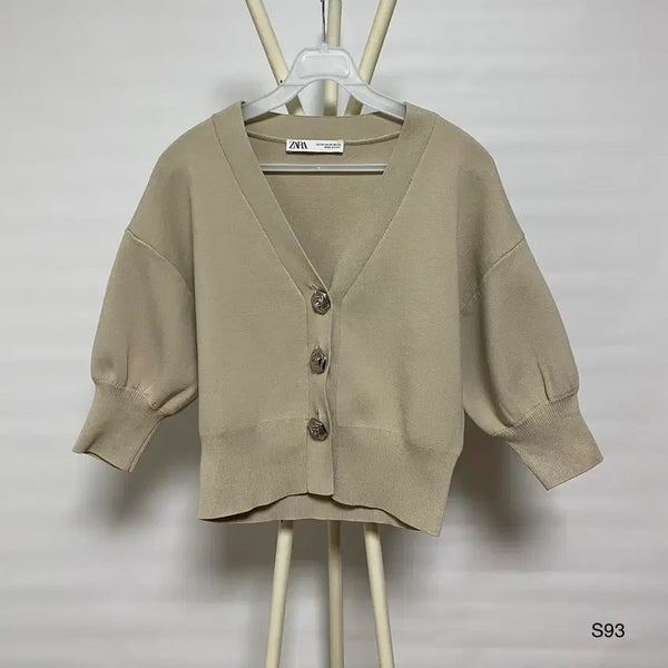[BUNJANG] Zara Rose Button Knit Cardigan Beige XS-S / Zara 자라 로즈 버튼 니트 가디건 베이지 XS~S