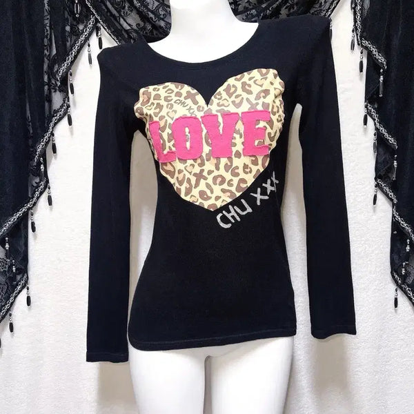 [BUNJANG] Chuu Leopard Long Sleeve T-Shirt / chu xxx 오네갸루 키치 펑크 팝걀 레오파드 호피 롱슬리브 헤이세이
