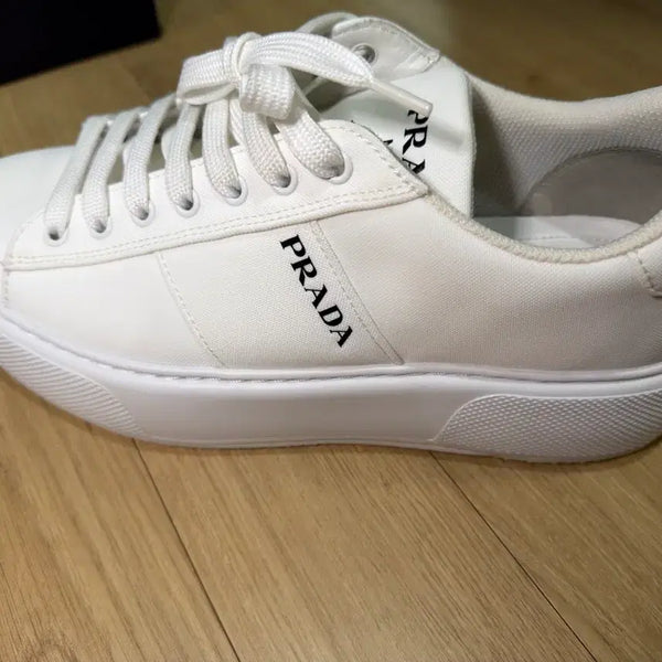 [BUNJANG] Prada Authentic Men's Nylon Tech Sneakers White / 프라다 정품 남성 나일론 테크 스니커즈 화이트 컬러