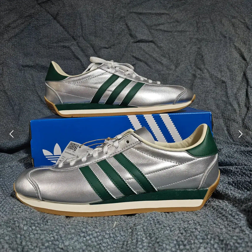 [BUNJANG] Adidas Country OG Silver Metallic Collegiate Green / 270) 아디다스 컨츄리 OG 실버 메탈릭 컬리지에이트 그린