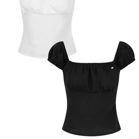 [BUNJANG] Pale Jade Square Neck Blouse Black Size 2 / 페일제이드 스퀘어넥 블라우스 블랙 2사이즈
