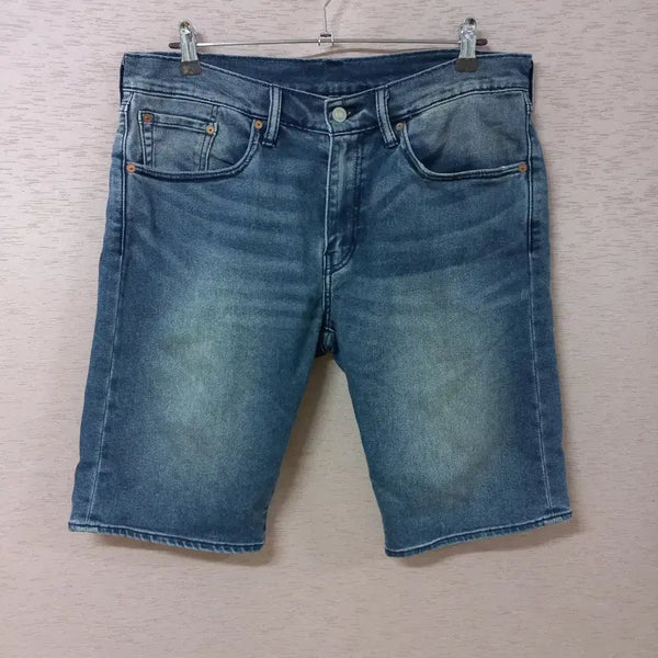 [BUNJANG] Levi's 504 Washed Blue Denim Shorts Men's Size 34 / B7-3/리바이스 블루 504 워싱 청반바지 남성