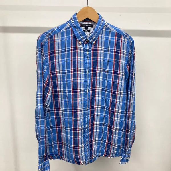 [BUNJANG] Tommy Hilfiger 100% Linen Check Shirt / 타미힐피거 신형 린넨 100% 체크 셔츠 105