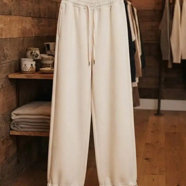 [BUNJANG] Summer Wide Jogger Pants (Ivory) / 여름 트레이닝 와이드 조거 팬츠(아이보리)