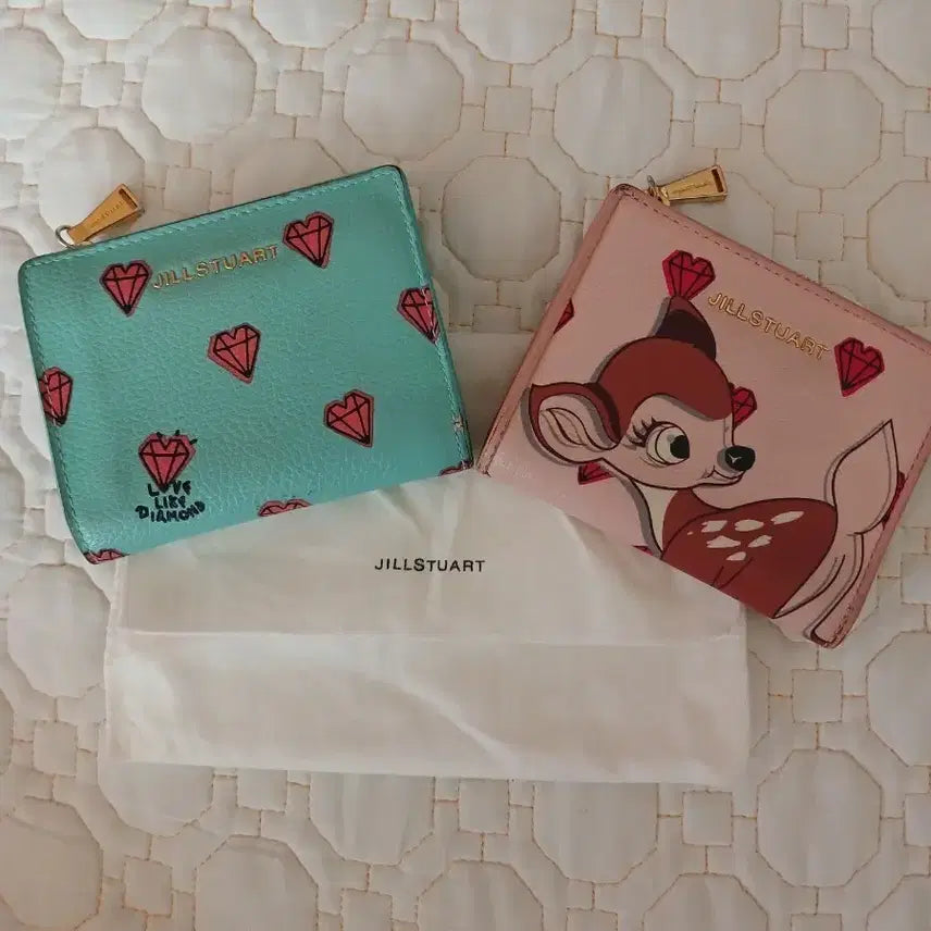 [BUNJANG] JILLSTUART Leather Wallet Set (Pink/Mint) / 질스튜어트 왈렛 2종 핑크/민트 2세트가격