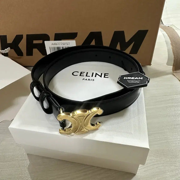 [BUNJANG] Celine Medium Triomphe Belt Toile Leather Black / 셀린느 미디움 트리옹프 벨트 토리옹 레더 블랙