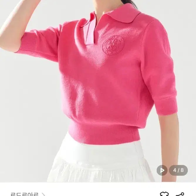 [BUNJANG] Lodoir Knit 5-Sleeve M Pink / 로드로아르 니트 5부소매 M 골프
