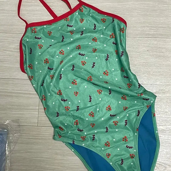 [BUNJANG] Fulltime Merry Summer Swimsuit and Cap Set / 풀타임 메리 썸머 수영복