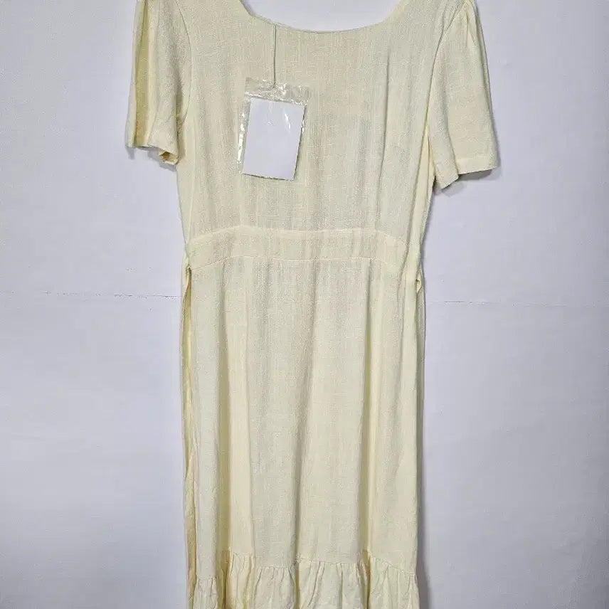 [BUNJANG] Light Yellow Blend Linen Dress S New / 라이트옐로우 마혼방린넨 원피스 90 S 새제품