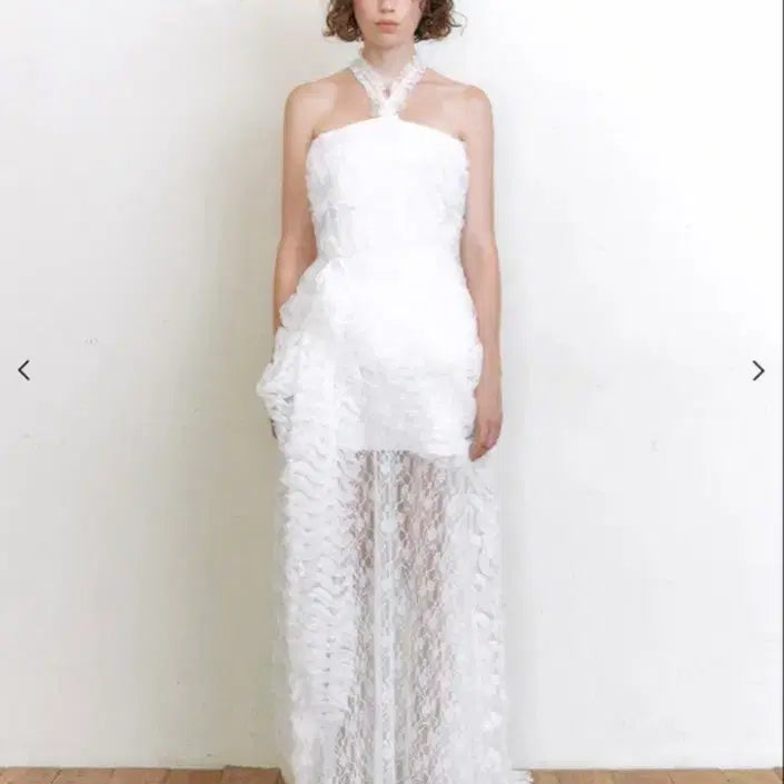 [BUNJANG] Garnisong Bridal Midnight Halter Dress White / 가니송 브라이덜 미드나잇 타이트 홀터 드레스 화이트