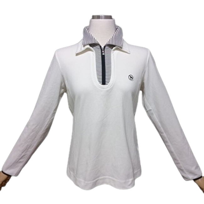 [BUNJANG] Adabat Women's Mesh Double Collar Golf Long Sleeve T-Shirt / 아다바트 매쉬 정품 여자 춘추용 기능성 이중카라넥 골프긴팔티셔츠90