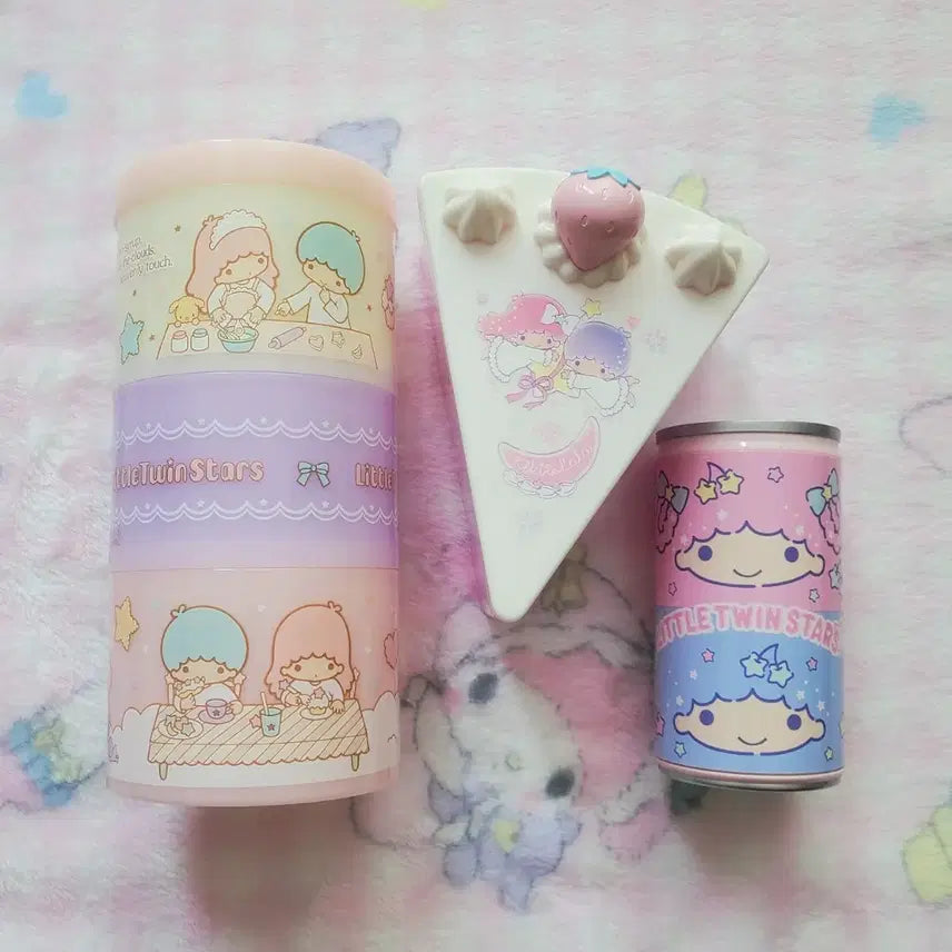 [BUNJANG] Vintage Sanrio Little Twin Stars Stackable Lunch Box & Cake Storage Case / 고전 산리오 리틀트윈스타 케이스 케이크 도시락통 소품함 캔