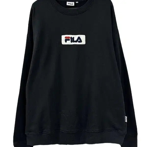 [BUNJANG] FILA Buckle Patch Cotton Sweatshirt Black / [LL] FILA 필라 부클레패치 코튼 맨투맨 블랙
