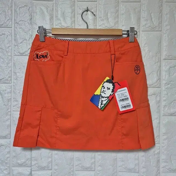 [BUNJANG] Castelbajac Women's Mini Skirt Orange Size 64 / 까스텔바작 새제품 정품 기능성스판 여성 테니스골프미니스커트치마64