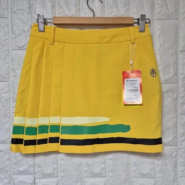 [BUNJANG] Castelbajac Women's Tennis Golf Mini Skirt Yellow / 까스텔바작 새제품 정품 기능성스판 여성 테니스 골프미니스커트치마64