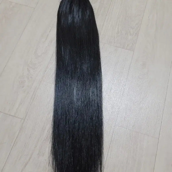 [BUNJANG] Natural Hair Extensions 20-inch Black No-Tip 182 Strands / 붙임머리 노팁천연모 20인치 182가닥
