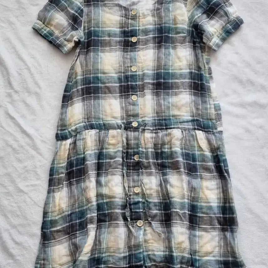 [BUNJANG] Vintage Mori Girl Check T-Shirt / 빈티지 모리걸 하구미 체크 티셔츠