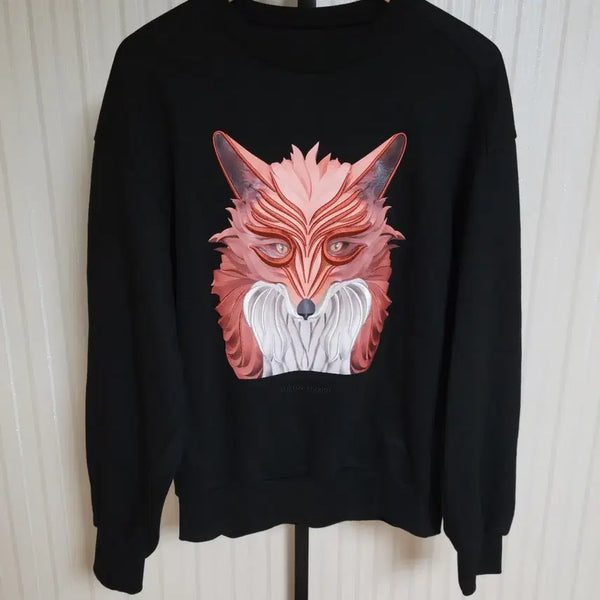 [BUNJANG] JUUN.J Black Fox Printing Embroidery Sweatshirt / 준지 맨투맨 여우 프린팅 자수 막심 블랙 JC8341P025 [46]