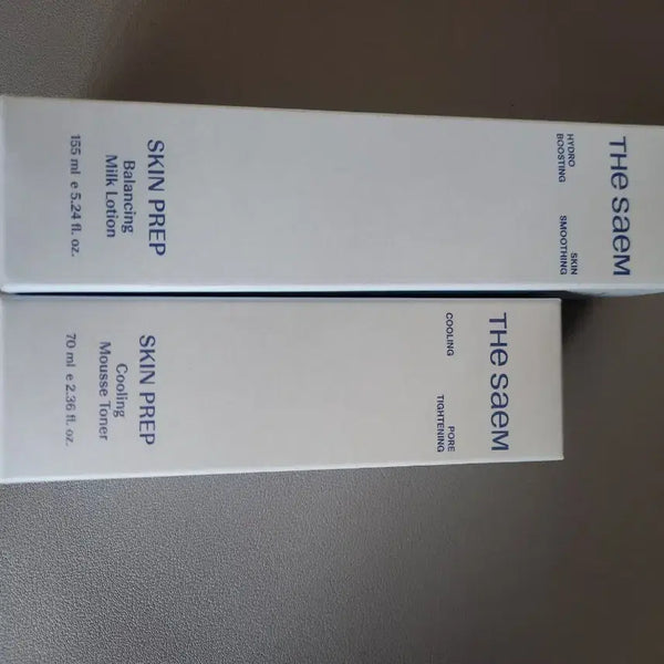 [BUNJANG] The Saem Skin Prep Balancing Milk Lotion & Cooling Mousse Toner Set / 더샘 스킨프렙 밸런싱 밀크 로션/쿨링 무스 토너