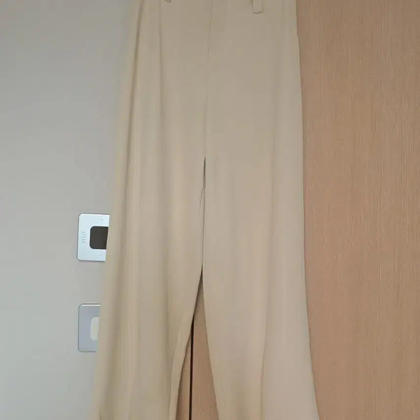 [BUNJANG] Cream Beige Cooling Wide Summer Slacks / 크림베이지   쿨링 와이드 여름슬랙스