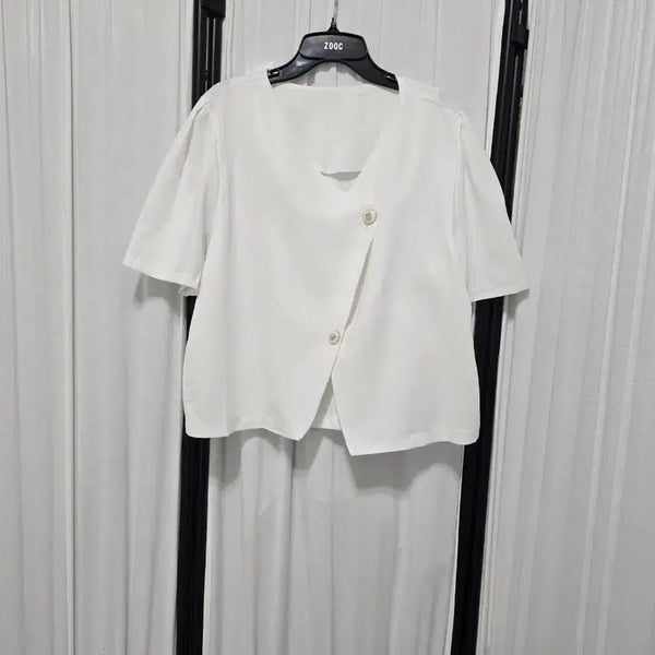 [BUNJANG] Linen Blend Short Sleeve Jacket / 린넨혼방 반팔 자켓 새상품