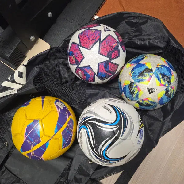 [BUNJANG] 4 Soccer Balls + Nasso Ball Bag Bundle / 축구공 4개+낫소 공가방 일괄판매