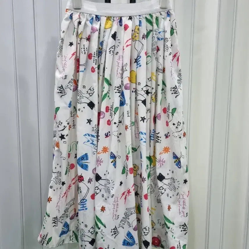 [BUNJANG] Graphic Print Flare Maxi Skirt / 그래픽 프린트 플레어 스커트