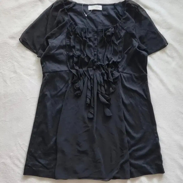 [BUNJANG] Vintage Oriental Black Frill Top / 빈티지 공겜여주 오리엔탈 블랙 프릴 탑