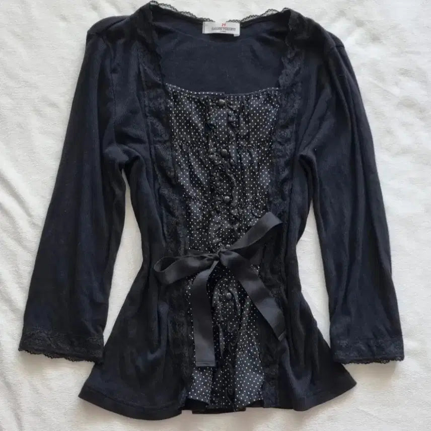 [BUNJANG] Vintage Gal Black Top / 빈티지 공겜여주 갸루 블랙 탑