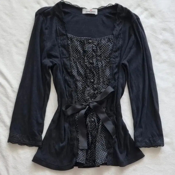 [BUNJANG] Vintage Gal Black Top / 빈티지 공겜여주 갸루 블랙 탑