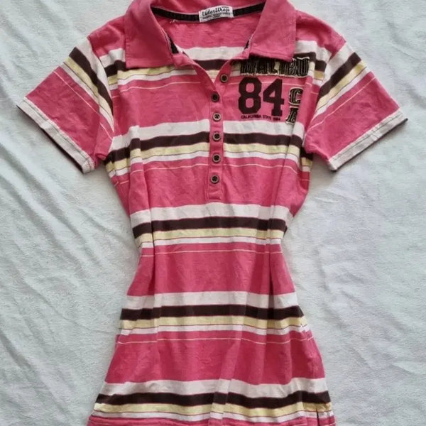 [BUNJANG] Vintage Mori Girl Striped Top / 빈티지 모리걸 하구미 스트라이프 탑
