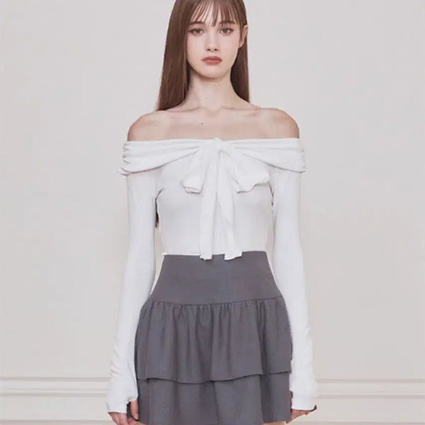 [BUNJANG] Not Your Rose Blair Off-Shoulder Top Ivory / 미착용) 낫유어로즈 블레어 탑 아이보리
