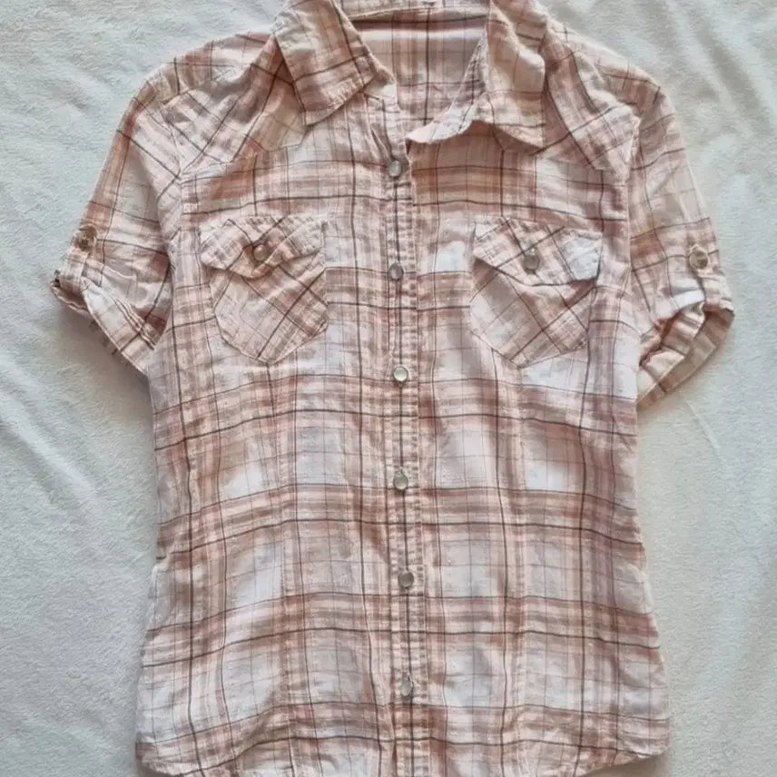 [BUNJANG] Vintage Y2K Mori Girl Checkered Shirt / 빈티지 y2k 모리걸 체크 셔츠