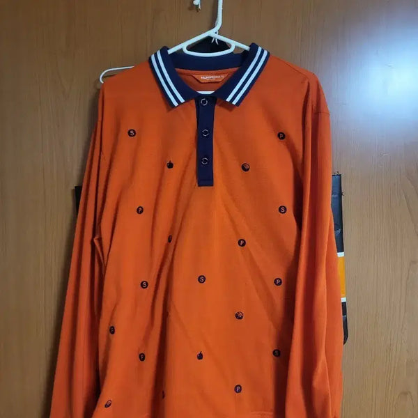 [BUNJANG] Palm Angels Long Sleeve Polo Shirt Orange / PALM ANGELS 롱슬리브 폴로셔츠 오렌지105