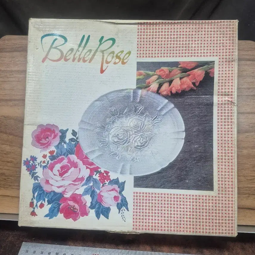 [BUNJANG] Vintage Belle Rose Glass Plate (1970-80s) / 1970-80년대 근대사 자료 빈티지 미사용 유리접시
