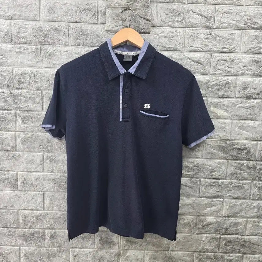 [BUNJANG] KOLON Men's Short Sleeve Polo Shirt Navy Size 100 / 코오롱  남성 반팔 카라티 네이비  사이즈 100