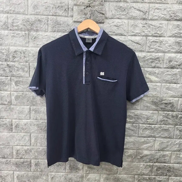 [BUNJANG] KOLON Men's Short Sleeve Polo Shirt Navy Size 100 / 코오롱  남성 반팔 카라티 네이비  사이즈 100