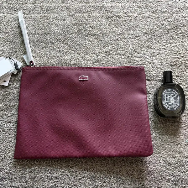 [BUNJANG] Lacoste Classic PVC Clutch Bag Dark Wine / 새상품 라코스테 클래식 pvc 클러치백