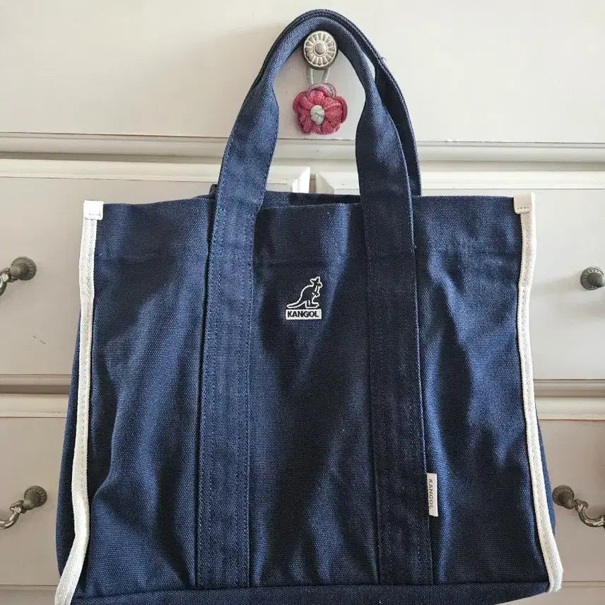[BUNJANG] Kangol Tote Bag Navy Canvas / 캉골 토트백 네이비