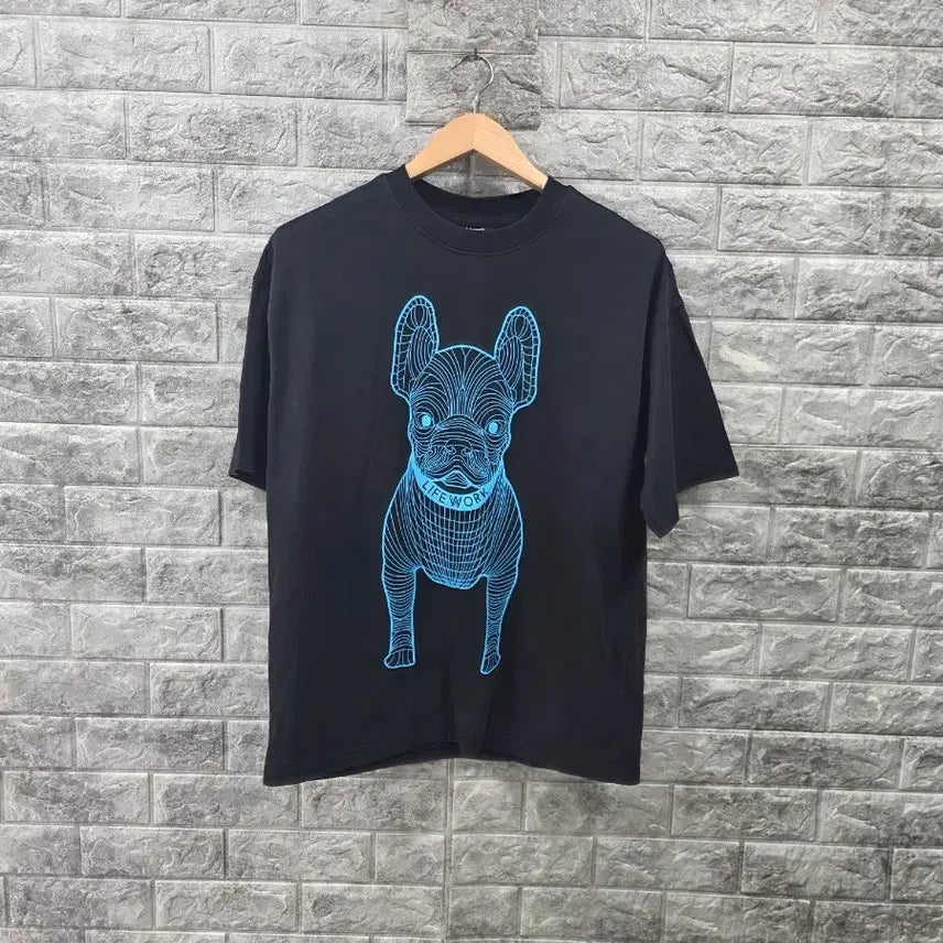 [BUNJANG] LifeWear French Bulldog Graphic Short Sleeve T-Shirt Size 105 / 라이프워커 프렌치불독 그래픽 반팔 티셔츠 사이즈 105