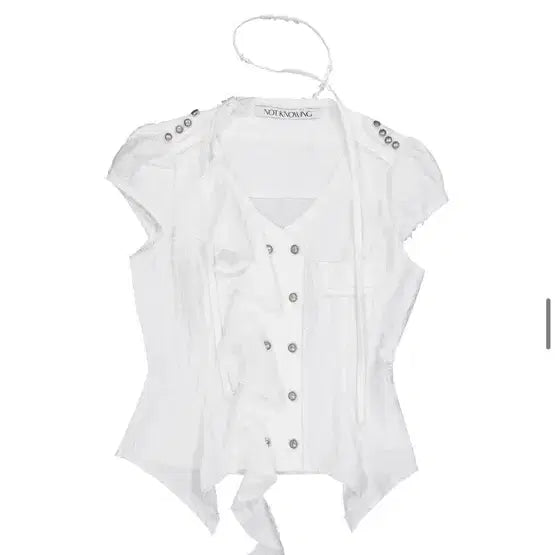 [BUNJANG] Notting Napoleon Grunge Military Blouse - White / !택0 새상품!낫노잉 나플레옹 그런지 밀리 블라우스 화이트