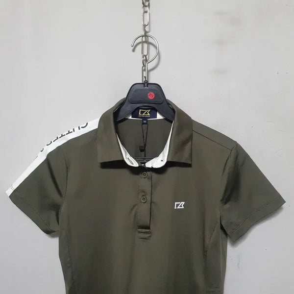[BUNJANG] Cutter & Buck Women's Short Sleeve Golf T-Shirt Khaki (2022) / 0919) 커터앤벅 여성 골프 반팔티셔츠 90 새상품 22년식