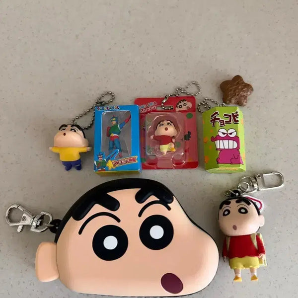 [BUNJANG] Crayon Shin-chan Japanese Gacha Keychain Silicone Pouch Bundle Set / 짱구 일본 가챠 키링 실리콘 케이스 파우치 일괄 판매
